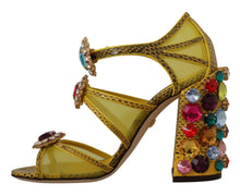 Load image into Gallery viewer, Dolce & Gabbana Stunning Crystal-Embellished Yellow Leather Sandals