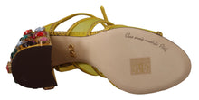 Load image into Gallery viewer, Dolce & Gabbana Stunning Crystal-Embellished Yellow Leather Sandals
