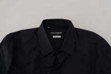 Load image into Gallery viewer, Dolce & Gabbana Black Cotton Slim Fit Dress Shirt