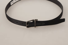 Load image into Gallery viewer, Dolce & Gabbana Elegant Black Leather Belt with Metal Buckle