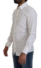 Load image into Gallery viewer, Dolce & Gabbana White Cotton Slim Fit Formal Dress GOLD Shirt