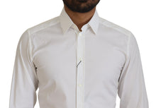 Load image into Gallery viewer, Dolce & Gabbana White Cotton Slim Fit Formal Dress GOLD Shirt