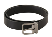 Load image into Gallery viewer, Dolce & Gabbana Elegant Black Leather Belt with Metal Buckle
