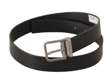 Load image into Gallery viewer, Dolce & Gabbana Elegant Black Leather Belt with Metal Buckle