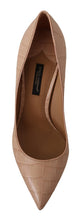 Load image into Gallery viewer, Dolce & Gabbana Beige Nude Leather BELLUCCI Heels Pumps Shoes
