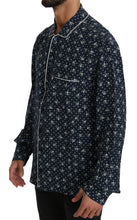 Load image into Gallery viewer, Dolce & Gabbana Silken Elegance: Blue Skull Print Lounge Shirt