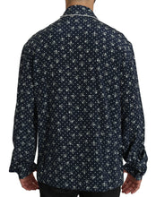 Load image into Gallery viewer, Dolce & Gabbana Silken Elegance: Blue Skull Print Lounge Shirt