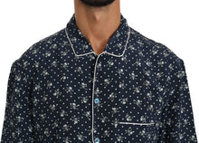 Load image into Gallery viewer, Dolce & Gabbana Silken Elegance: Blue Skull Print Lounge Shirt