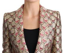 Load image into Gallery viewer, Dolce & Gabbana Glittering Gold Floral Sequined Blazer Jacket