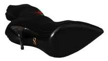 Load image into Gallery viewer, Dolce & Gabbana Elegant Sock Boots with Red Roses Detail