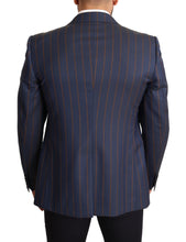 Load image into Gallery viewer, Dolce & Gabbana Elegant Slim Fit Blue Striped Wool Blazer