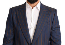 Load image into Gallery viewer, Dolce & Gabbana Elegant Slim Fit Blue Striped Wool Blazer