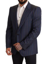 Load image into Gallery viewer, Dolce & Gabbana Elegant Slim Fit Blue Striped Wool Blazer