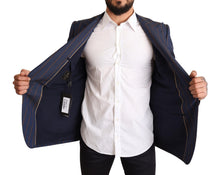 Load image into Gallery viewer, Dolce & Gabbana Elegant Slim Fit Blue Striped Wool Blazer