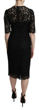 Load image into Gallery viewer, Dolce & Gabbana Black Floral Lace Sheath Knee Length Dress