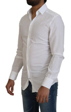 Load image into Gallery viewer, Dolce & Gabbana White Cotton Slim Fit Formal Dress GOLD Shirt