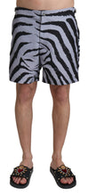 Load image into Gallery viewer, Dolce & Gabbana Elegant Gray Zebra Print Swim Trunks
