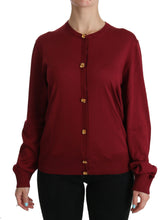 Load image into Gallery viewer, Dolce & Gabbana Silk Red Cardigan Top with Button Accents