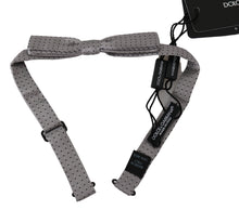 Load image into Gallery viewer, Dolce & Gabbana Elegant Silk Gray Polka Dot Bow Tie