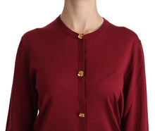 Load image into Gallery viewer, Dolce & Gabbana Silk Red Cardigan Top with Button Accents