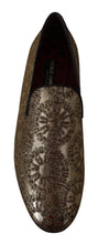 Load image into Gallery viewer, Dolce & Gabbana Gold Tone Loafers Slides Dress Shoes