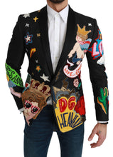 Load image into Gallery viewer, Dolce & Gabbana Chic Black Multicolor Motif Slim Fit Blazer