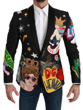 Load image into Gallery viewer, Dolce & Gabbana Chic Black Multicolor Motif Slim Fit Blazer