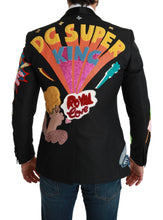 Load image into Gallery viewer, Dolce & Gabbana Chic Black Multicolor Motif Slim Fit Blazer