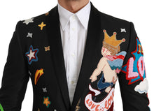 Load image into Gallery viewer, Dolce & Gabbana Chic Black Multicolor Motif Slim Fit Blazer