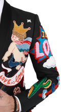 Load image into Gallery viewer, Dolce & Gabbana Chic Black Multicolor Motif Slim Fit Blazer