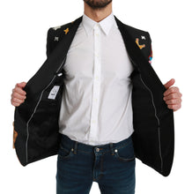 Load image into Gallery viewer, Dolce & Gabbana Chic Black Multicolor Motif Slim Fit Blazer