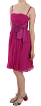 Load image into Gallery viewer, Dolce & Gabbana Elegant Fuchsia Pink Silk Bow Front Dress