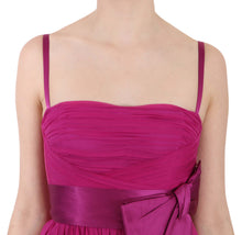 Load image into Gallery viewer, Dolce & Gabbana Elegant Fuchsia Pink Silk Bow Front Dress