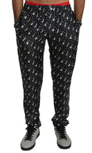 Load image into Gallery viewer, Dolce & Gabbana Elegant Black Musical Instrument Print Silk Pants