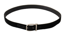 Load image into Gallery viewer, Dolce & Gabbana Elegant Velvet Black Belt with Logo Buckle