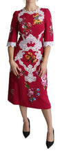 Load image into Gallery viewer, Dolce & Gabbana Floral Embroidered Sheath Midi Dress