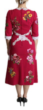 Load image into Gallery viewer, Dolce & Gabbana Floral Embroidered Sheath Midi Dress