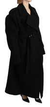 Load image into Gallery viewer, Dolce & Gabbana Elegant Black Wool Trenchcoat