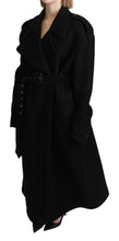 Load image into Gallery viewer, Dolce & Gabbana Elegant Black Wool Trenchcoat
