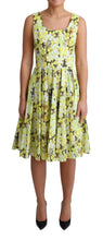 Load image into Gallery viewer, Dolce & Gabbana Elegant Yellow Floral A-Line Sleeveless Dress