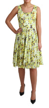 Load image into Gallery viewer, Dolce & Gabbana Elegant Yellow Floral A-Line Sleeveless Dress