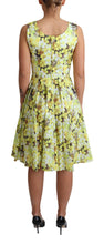 Load image into Gallery viewer, Dolce & Gabbana Elegant Yellow Floral A-Line Sleeveless Dress