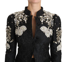 Load image into Gallery viewer, Dolce & Gabbana Elegant Black Silver Baroque Jacket