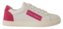 Load image into Gallery viewer, Dolce & Gabbana Elegant White Leather Low-Top Sneakers