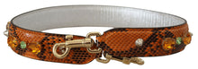 Load image into Gallery viewer, Dolce & Gabbana Chic Orange Leather Bag Strap with Gold-Tone Clasps