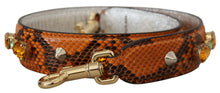 Load image into Gallery viewer, Dolce & Gabbana Chic Orange Leather Bag Strap with Gold-Tone Clasps