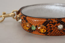 Load image into Gallery viewer, Dolce & Gabbana Chic Orange Leather Bag Strap with Gold-Tone Clasps