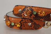 Load image into Gallery viewer, Dolce & Gabbana Chic Orange Leather Bag Strap with Gold-Tone Clasps