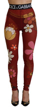 Load image into Gallery viewer, Dolce & Gabbana Floral Red High Waist Leggings