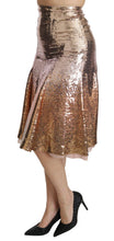 Load image into Gallery viewer, Dolce & Gabbana Gold Sequined High Waist Skirt